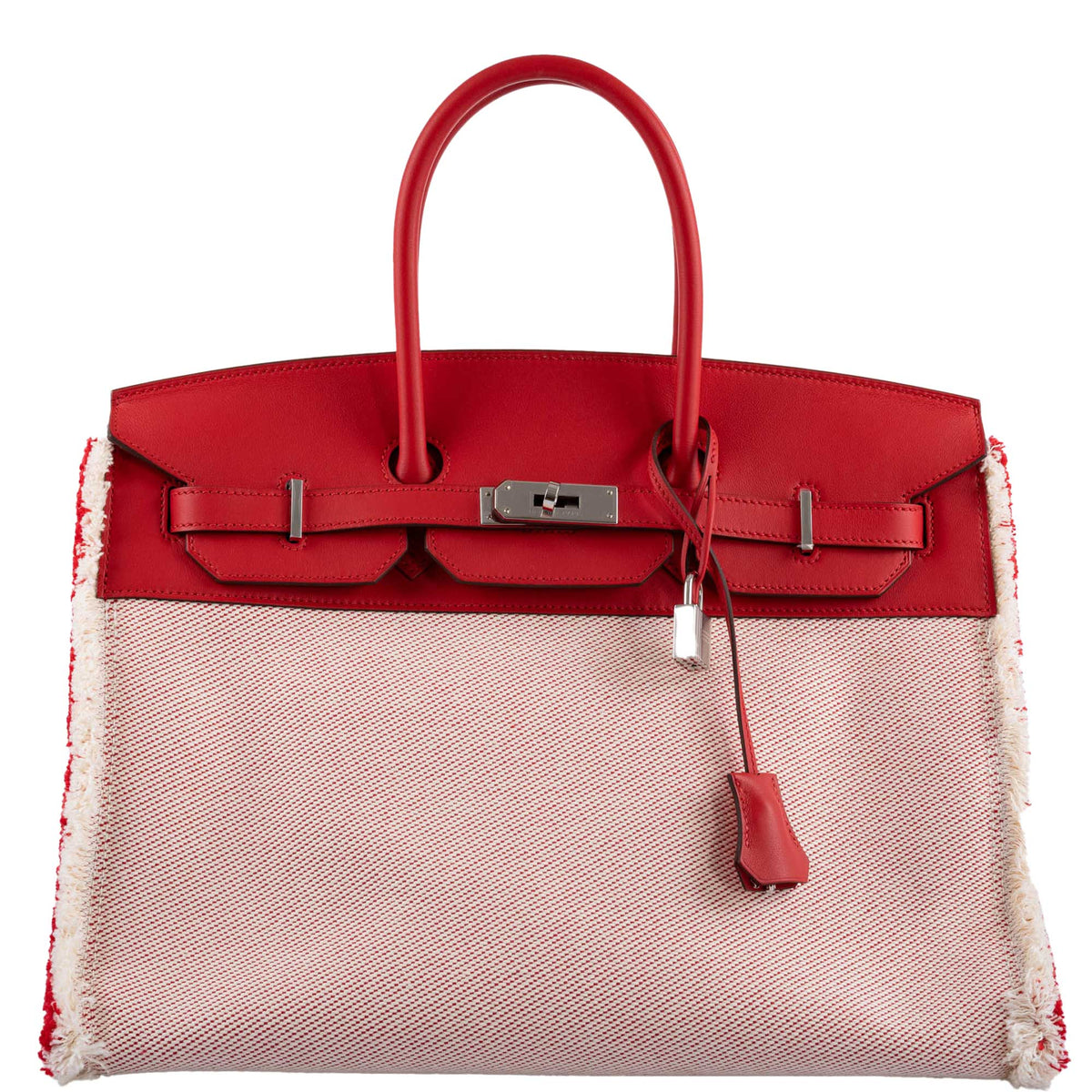 Hermes Fray Fray Birkin 35 Rouge de Cour, Swift & Toile H