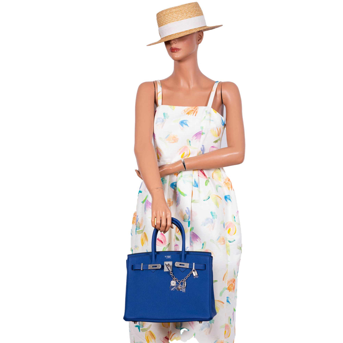 Hermes Birkin 30, Blue Electric Togo, Brushed Palladium