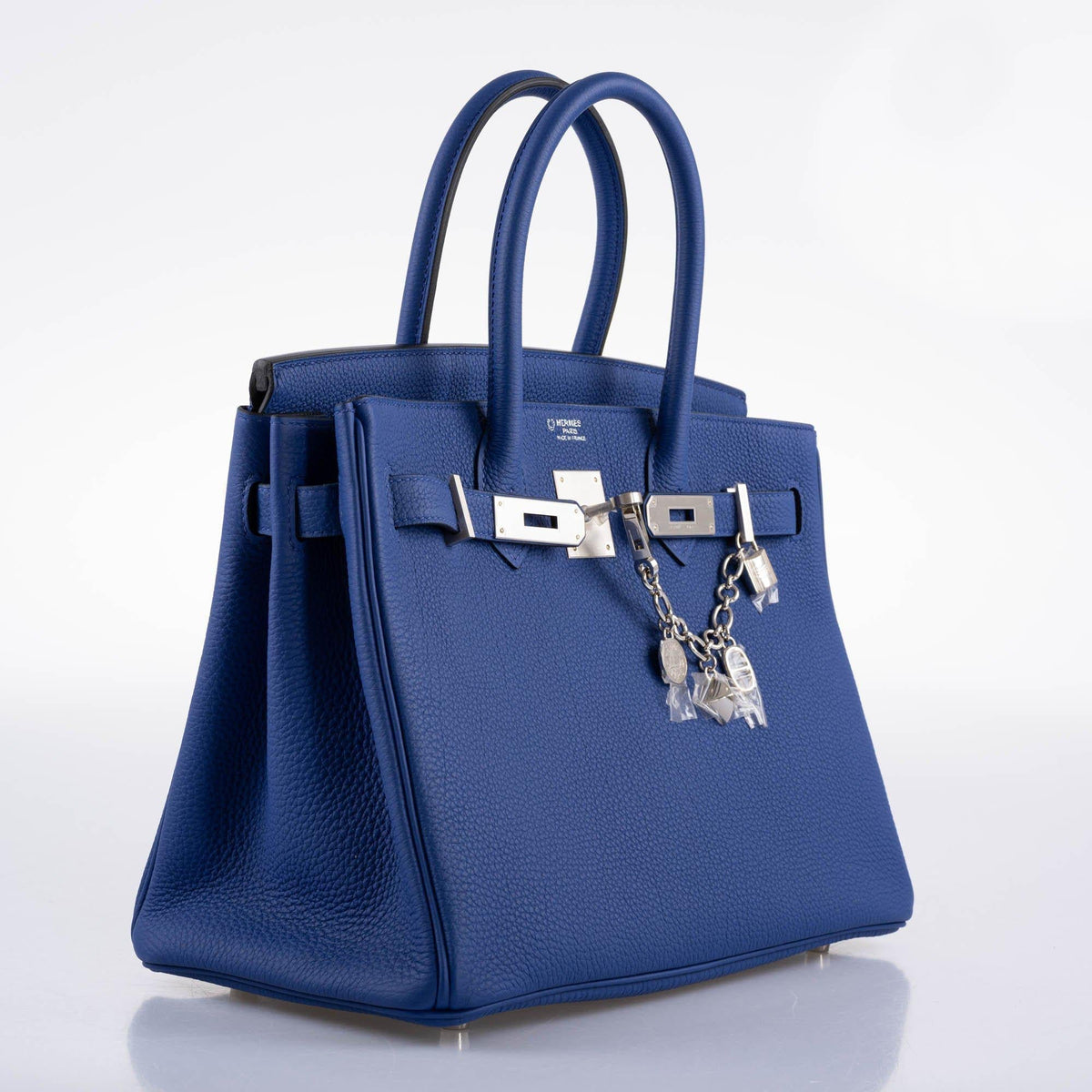 Hermes Birkin 30, Blue Electric Togo, Brushed Palladium