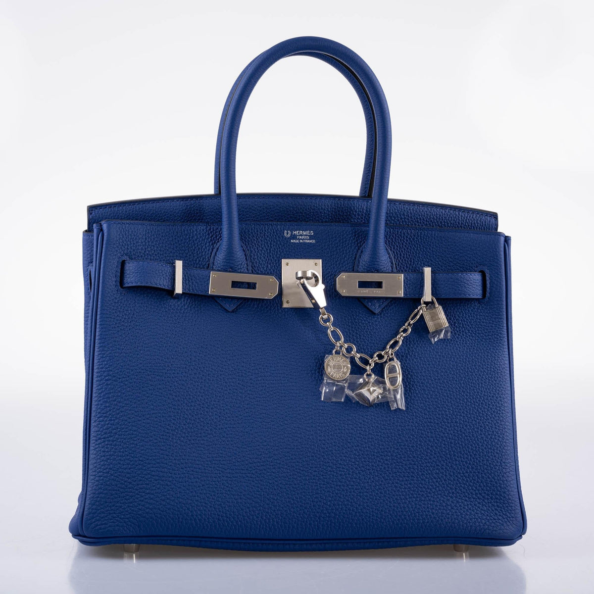 Hermes Birkin 30, Blue Electric Togo, Brushed Palladium