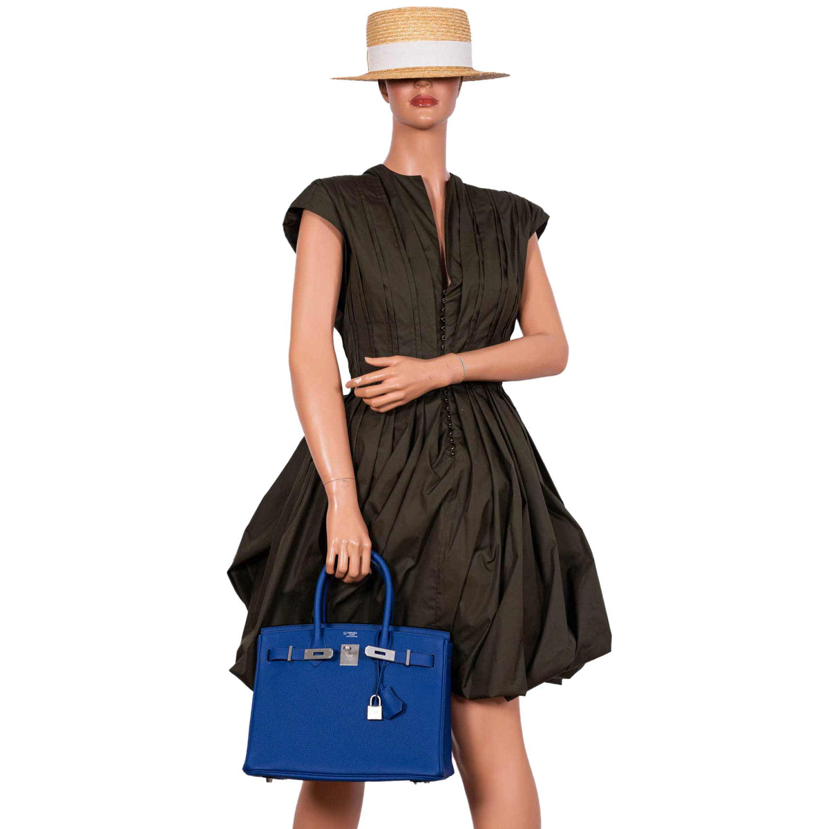Hermes Birkin 30, Blue Electric Togo, Brushed Palladium