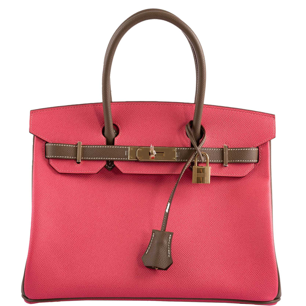 Hermes HSS Birkin 30 Rose Azalee & Etoupe Epsom with Permabrass Hardware - 2017, A