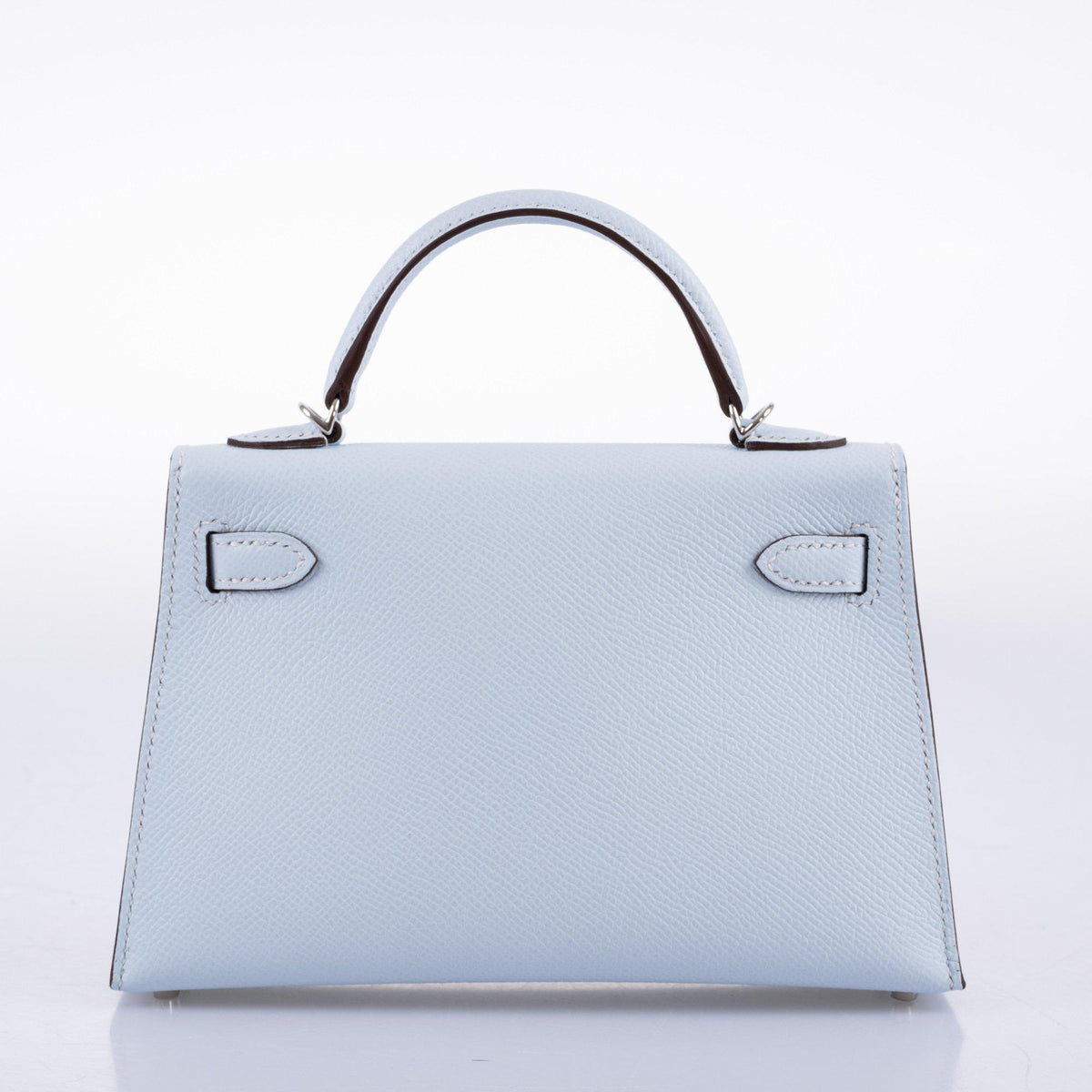 Hermes Kelly Mini II, 20cm Bleu Brume Epsom Palladium