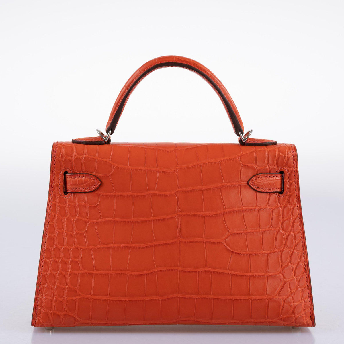 Hermes Mini Kelly 20, Poppy Matte Alligator, Palladium Hardware