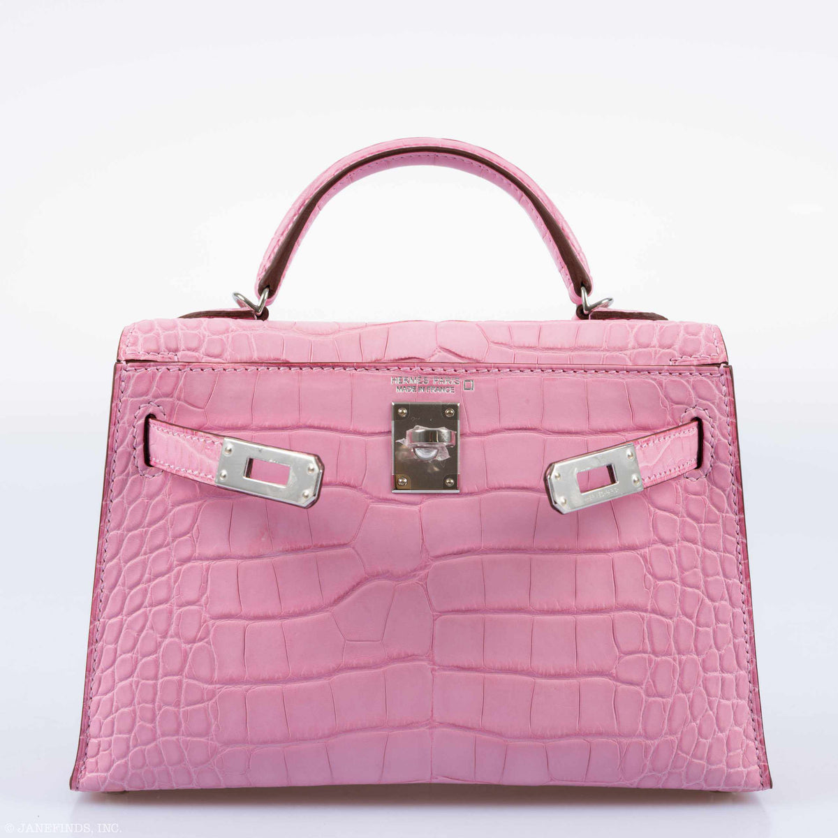 Hermes Mini Kelly II, 20cm Bubblegum Pink Matte Alligator