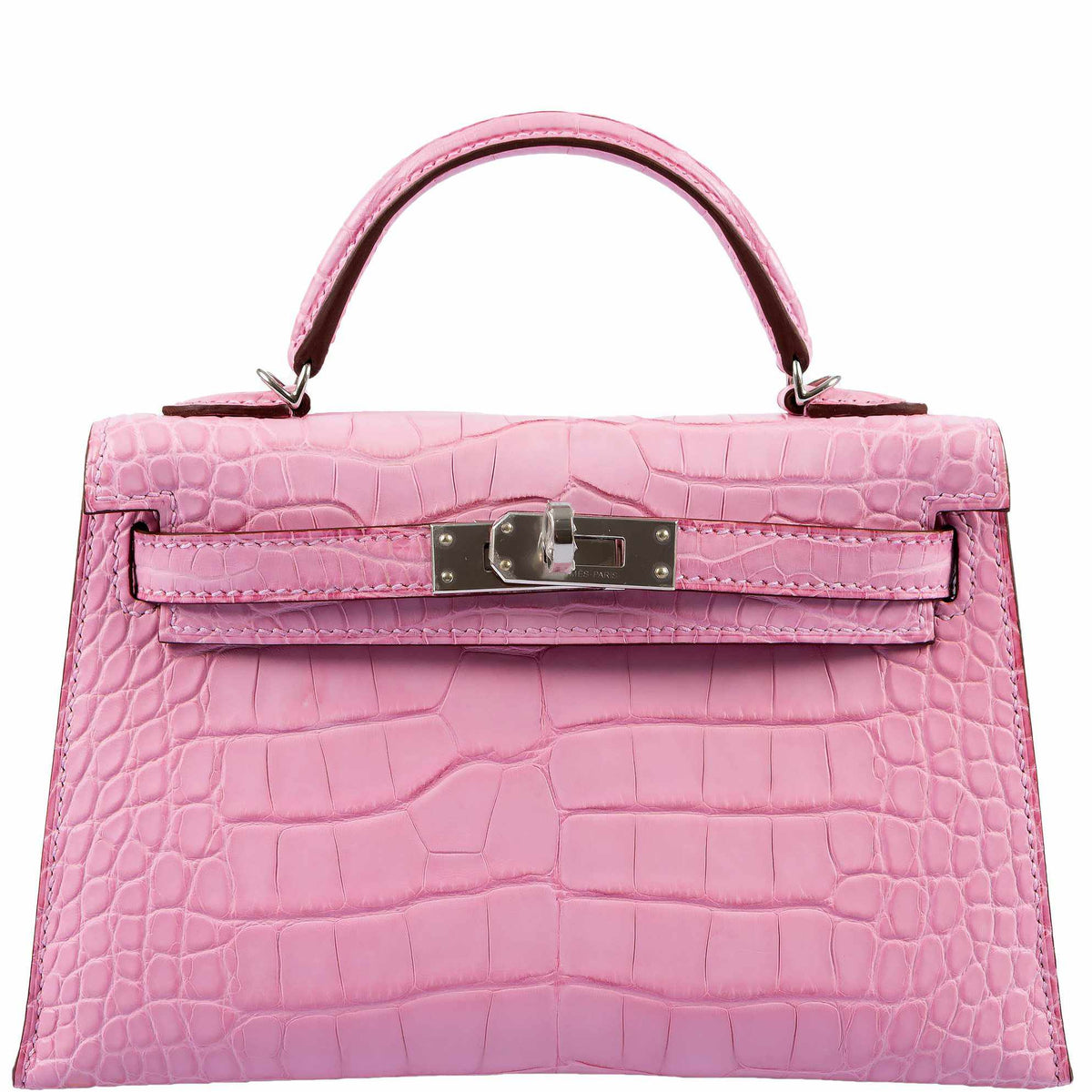 Hermes Mini Kelly II, 20cm Bubblegum Pink Matte Alligator