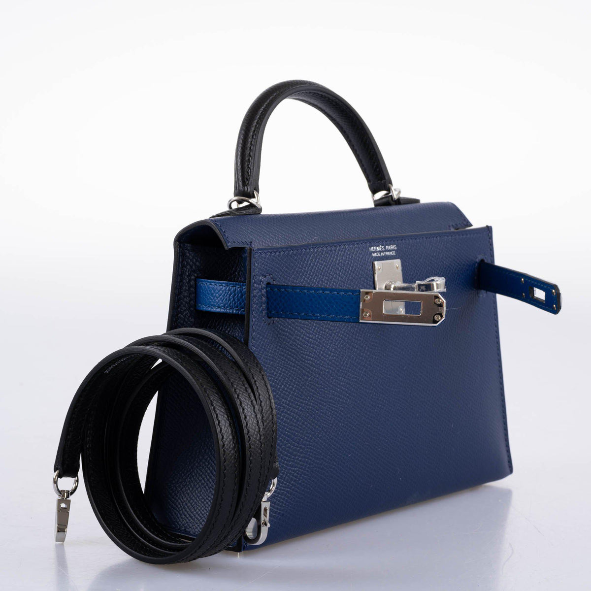 Hermes Kelly Mini II, 20cm Sellier Epsom, Bleu Sapphire