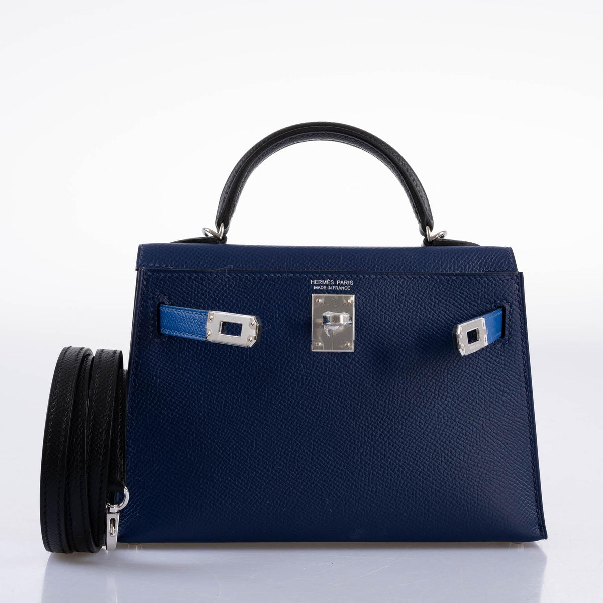 Hermes Kelly Mini II, 20cm Sellier Epsom, Bleu Sapphire