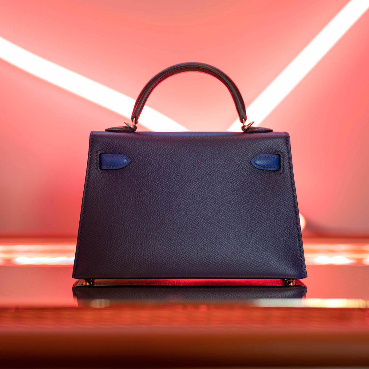 Hermes Kelly Mini II, 20cm Sellier Epsom, Bleu Sapphire