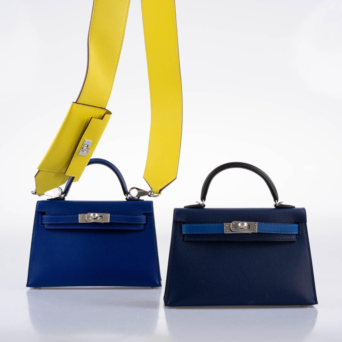 Hermes Kelly Mini II, 20cm Sellier Epsom, Bleu Sapphire