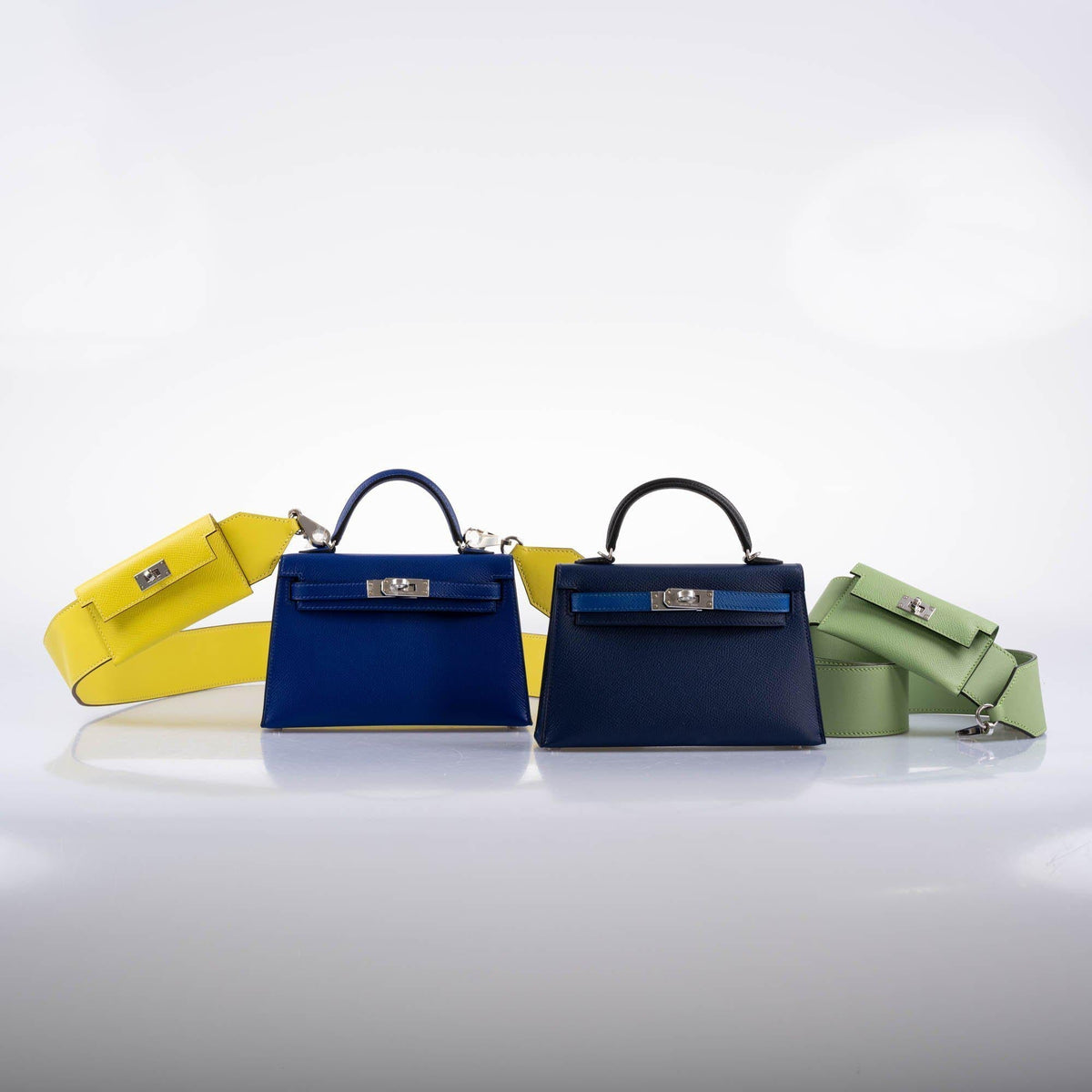 Hermes Kelly Mini II, 20cm Sellier Epsom, Bleu Sapphire