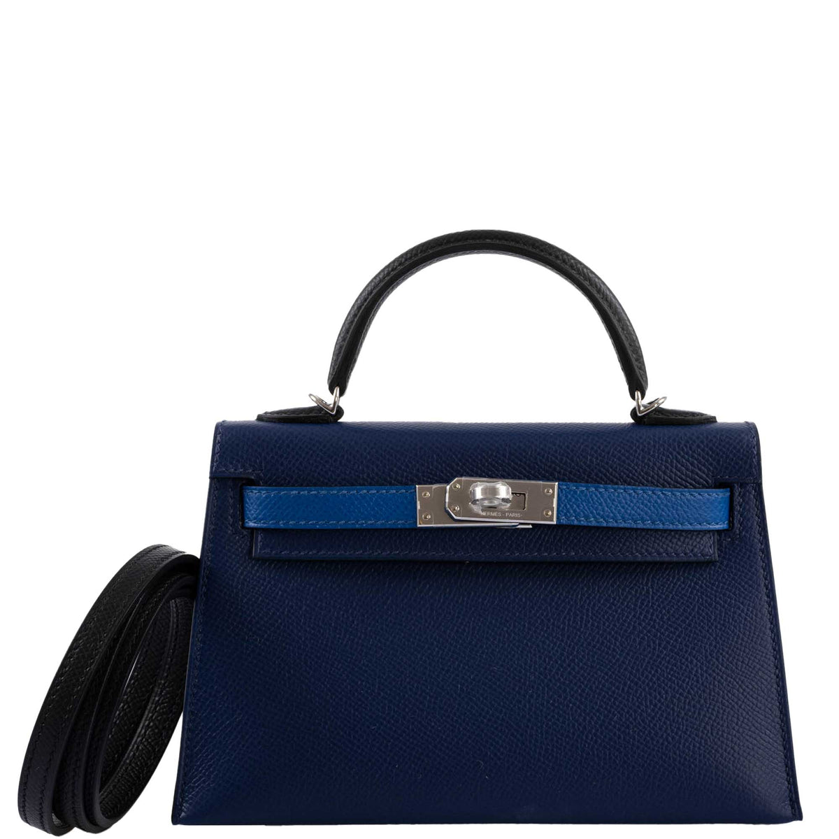Hermes Kelly Mini II, 20cm Sellier Epsom, Bleu Sapphire