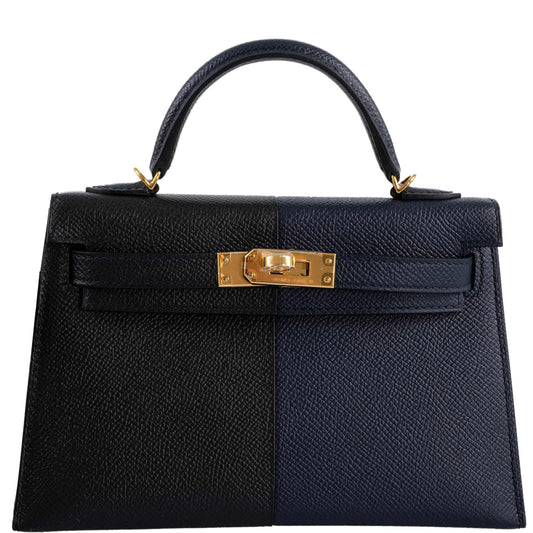 Hermes Mini Kelly 20 Sellier, Casaque Tri-Color, Gold Hardware