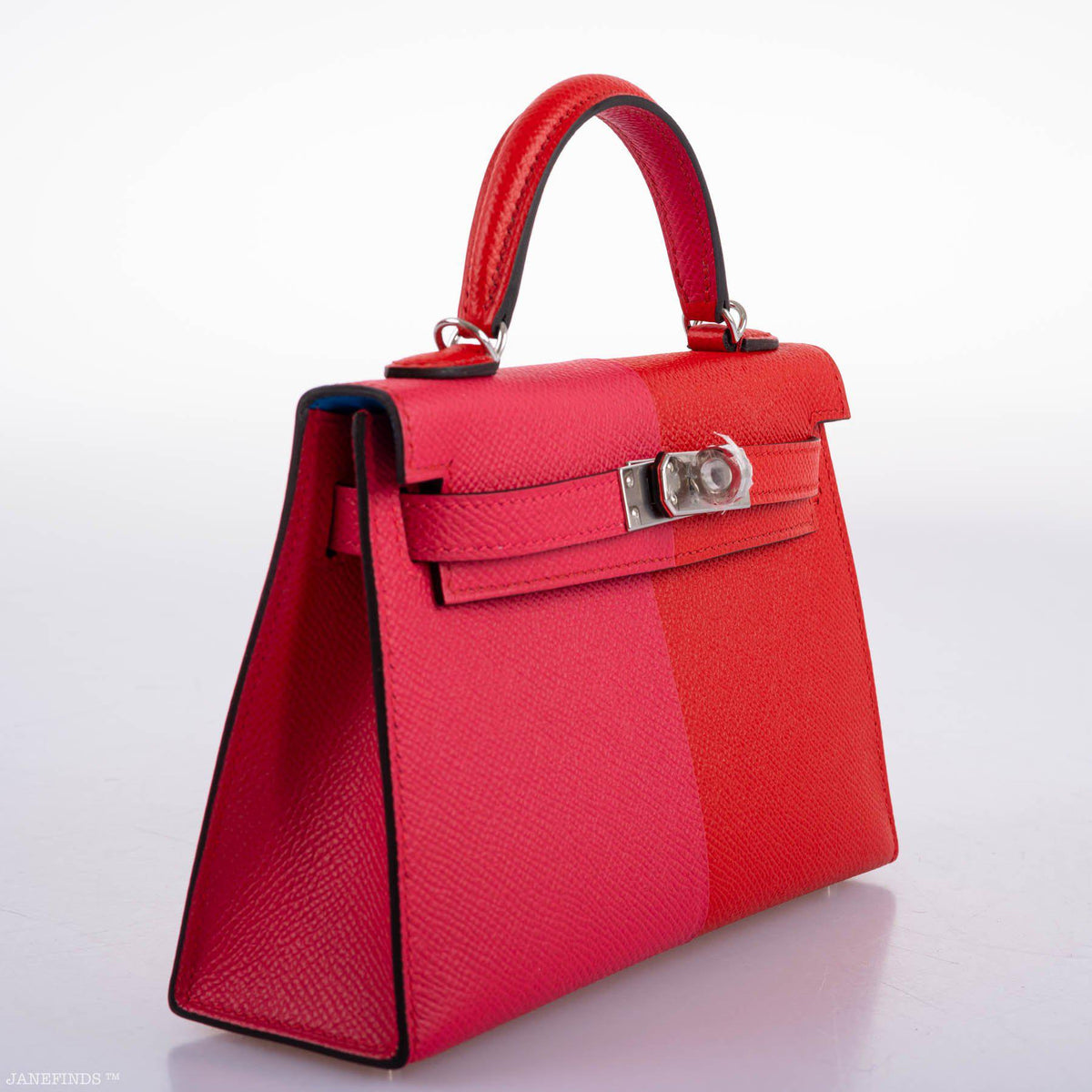 Hermes Kelly Mini II, 20cm Tri-Color Epsom Palladium 2021