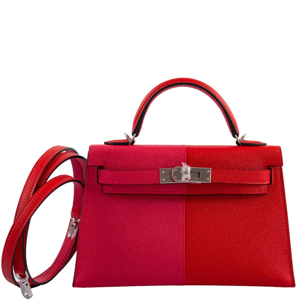 Hermes Kelly Mini II Sellier, Tri-color Epsom, Palladium