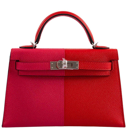 Hermes Kelly Mini II Sellier, Tri-color Epsom, Palladium