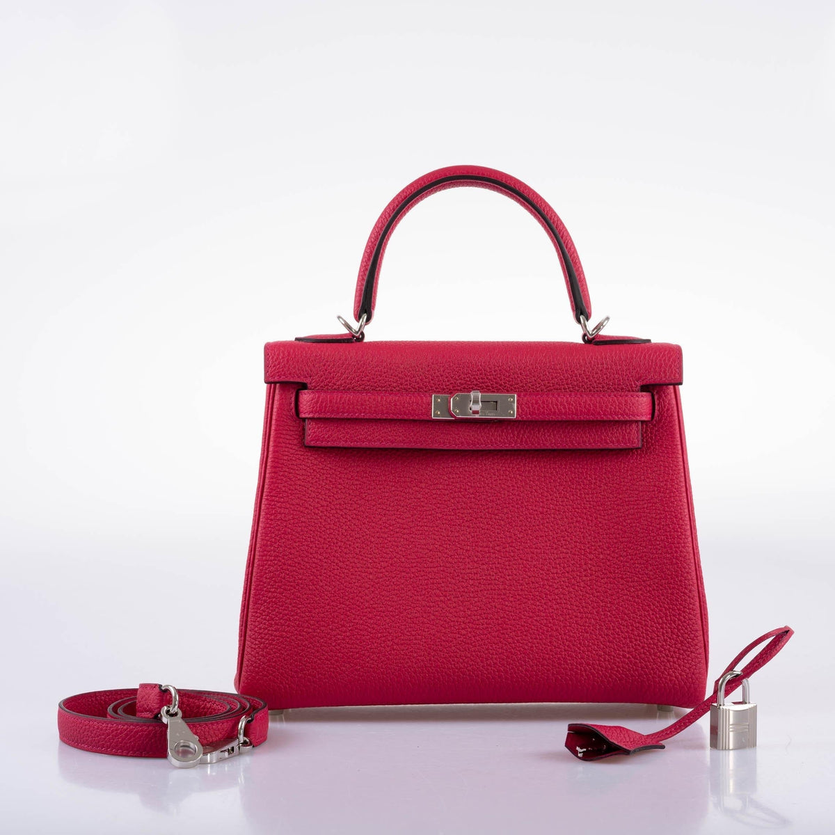 Hermes Kelly 25 Retourne Framboise Togo, Palladium Hardware