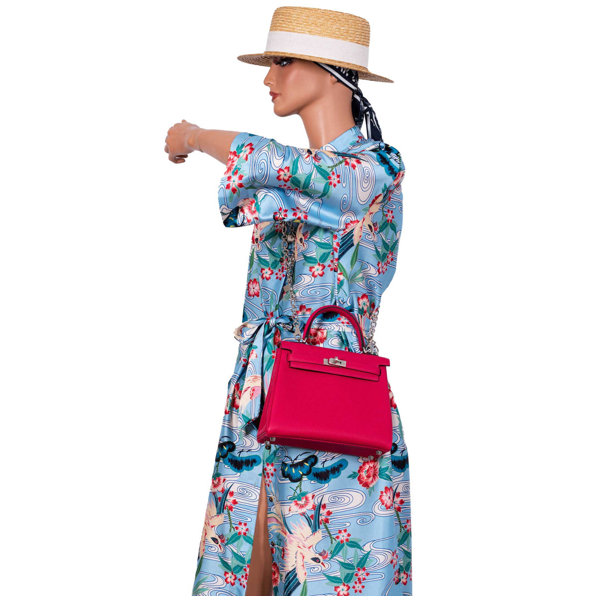 Hermes Kelly 25 Retourne Framboise Togo, Palladium Hardware