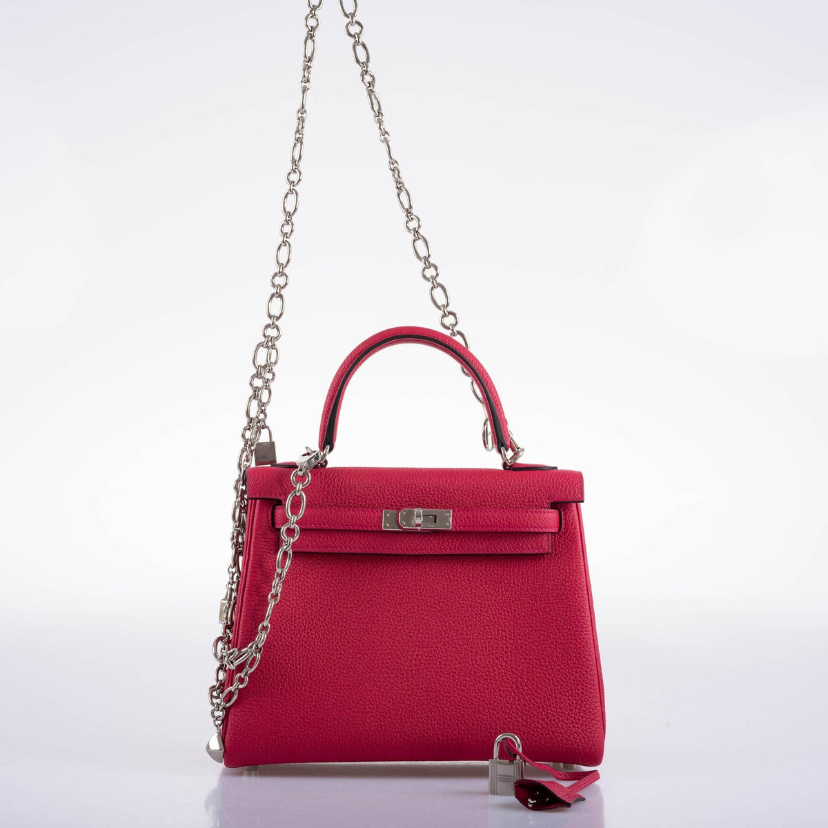 Hermes Kelly 25 Retourne Framboise Togo, Palladium Hardware
