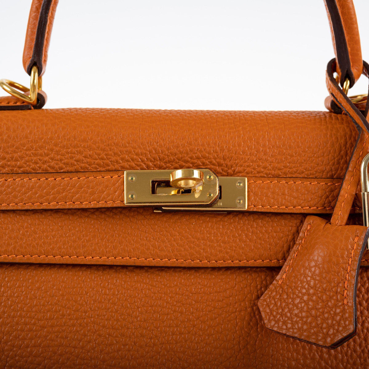 Hermes Kelly 25 Retourne, Potiron Togo, Gold Hardware