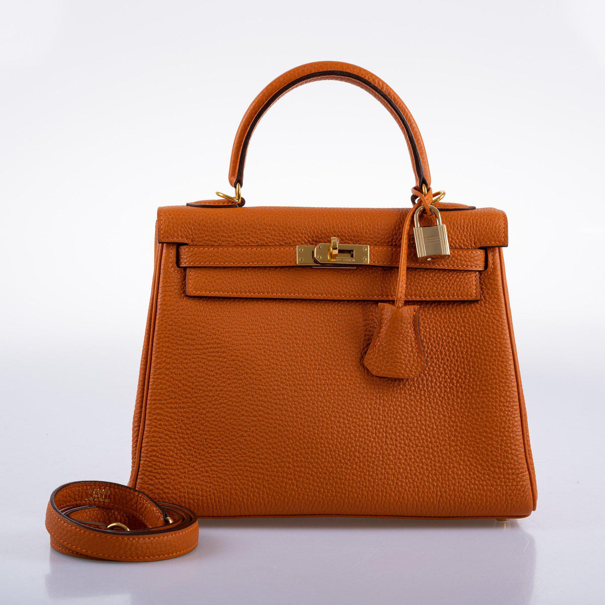 Hermes Kelly 25 Retourne, Potiron Togo, Gold Hardware