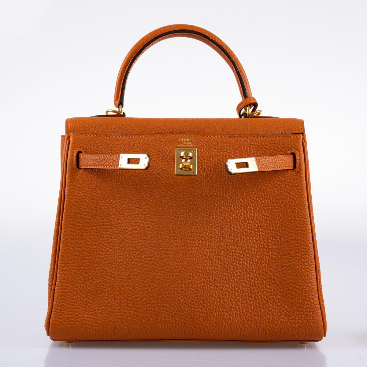 Hermes Kelly 25 Retourne, Potiron Togo, Gold Hardware