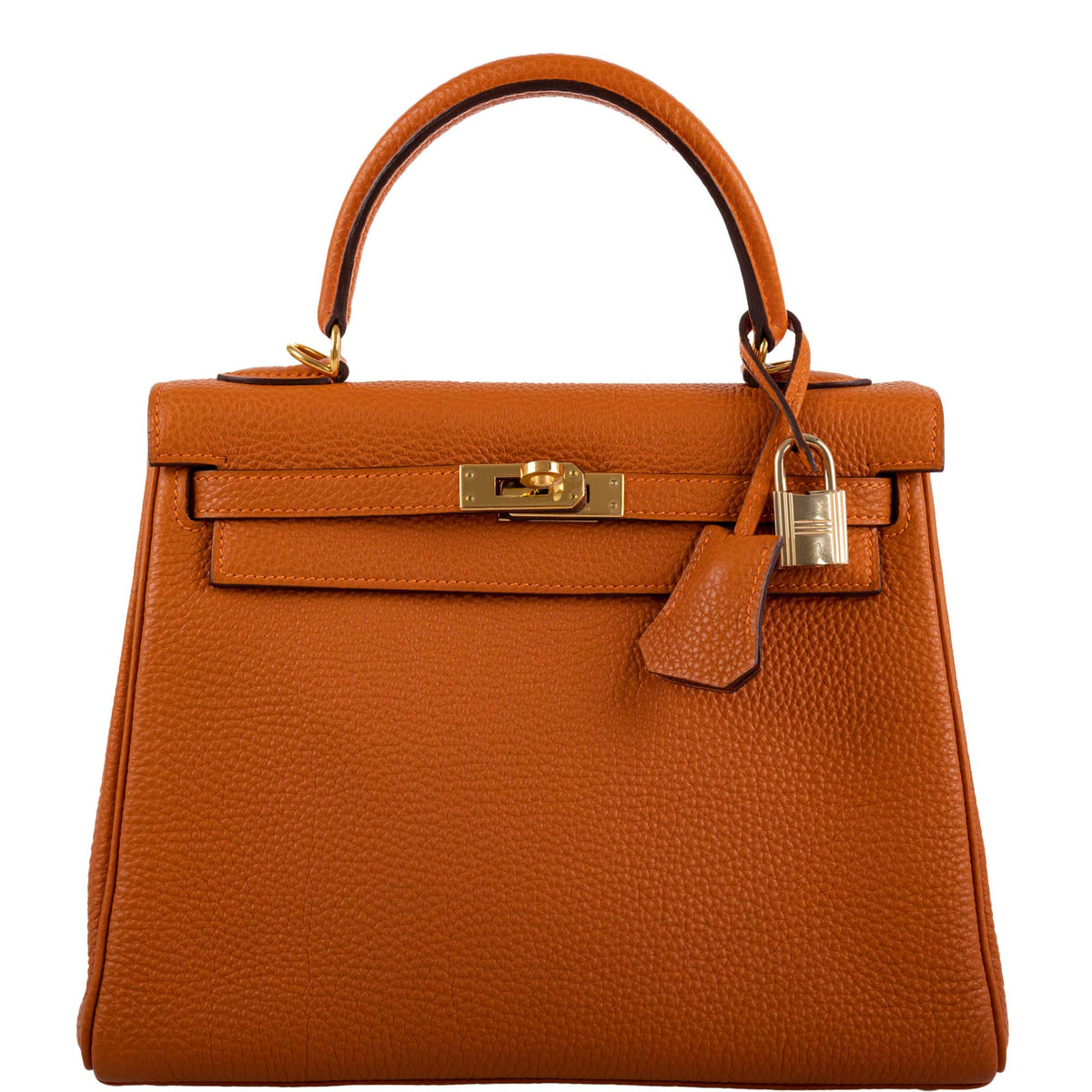 Hermes Kelly 25 Retourne, Potiron Togo, Gold Hardware