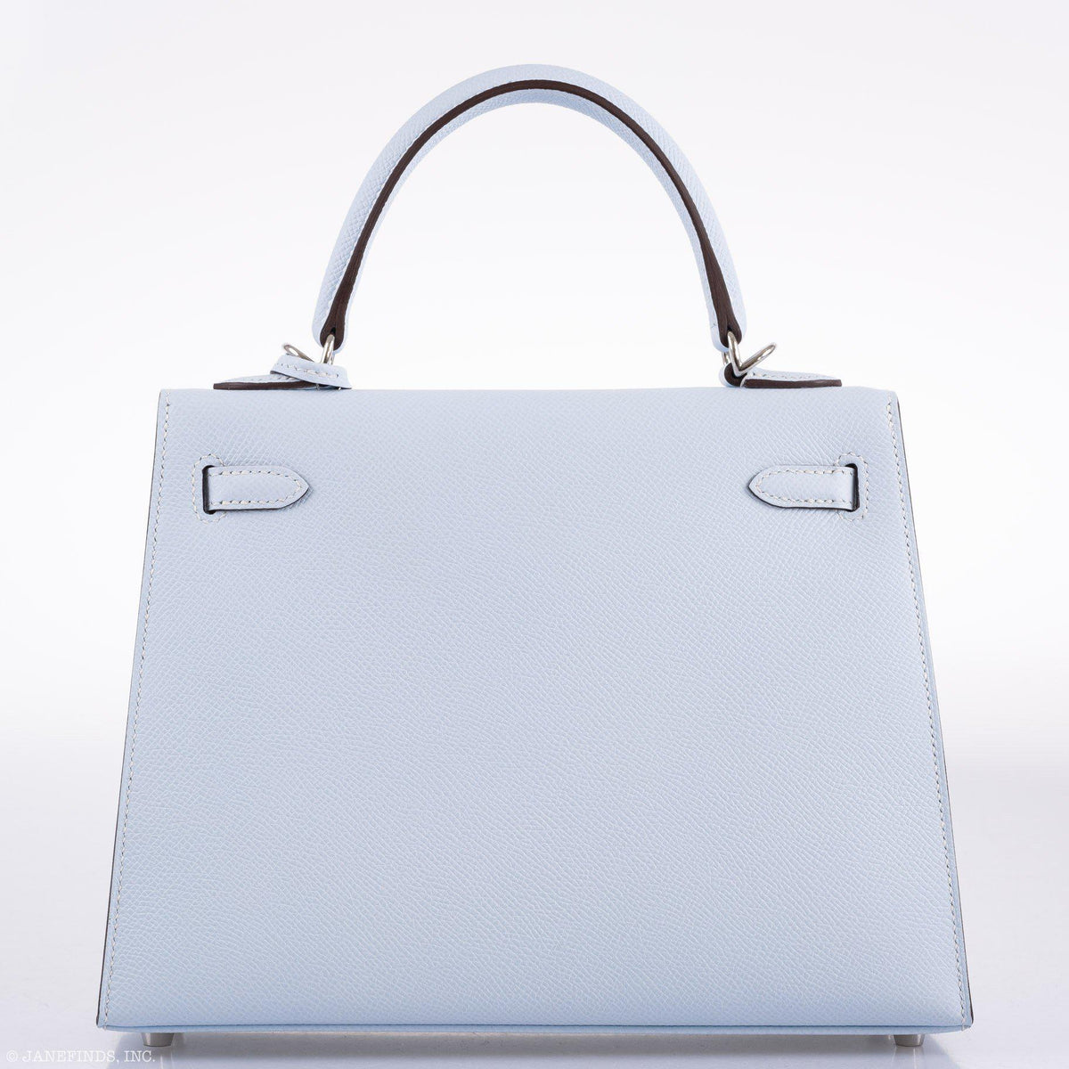 Hermes Kelly 25 Sellier, Blue Brume Epsom, Palladium