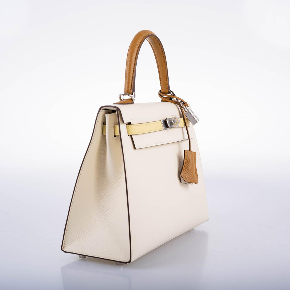 Hermes Kelly 25 Sellier, Tri-Color Epsom, Palladium Hardware