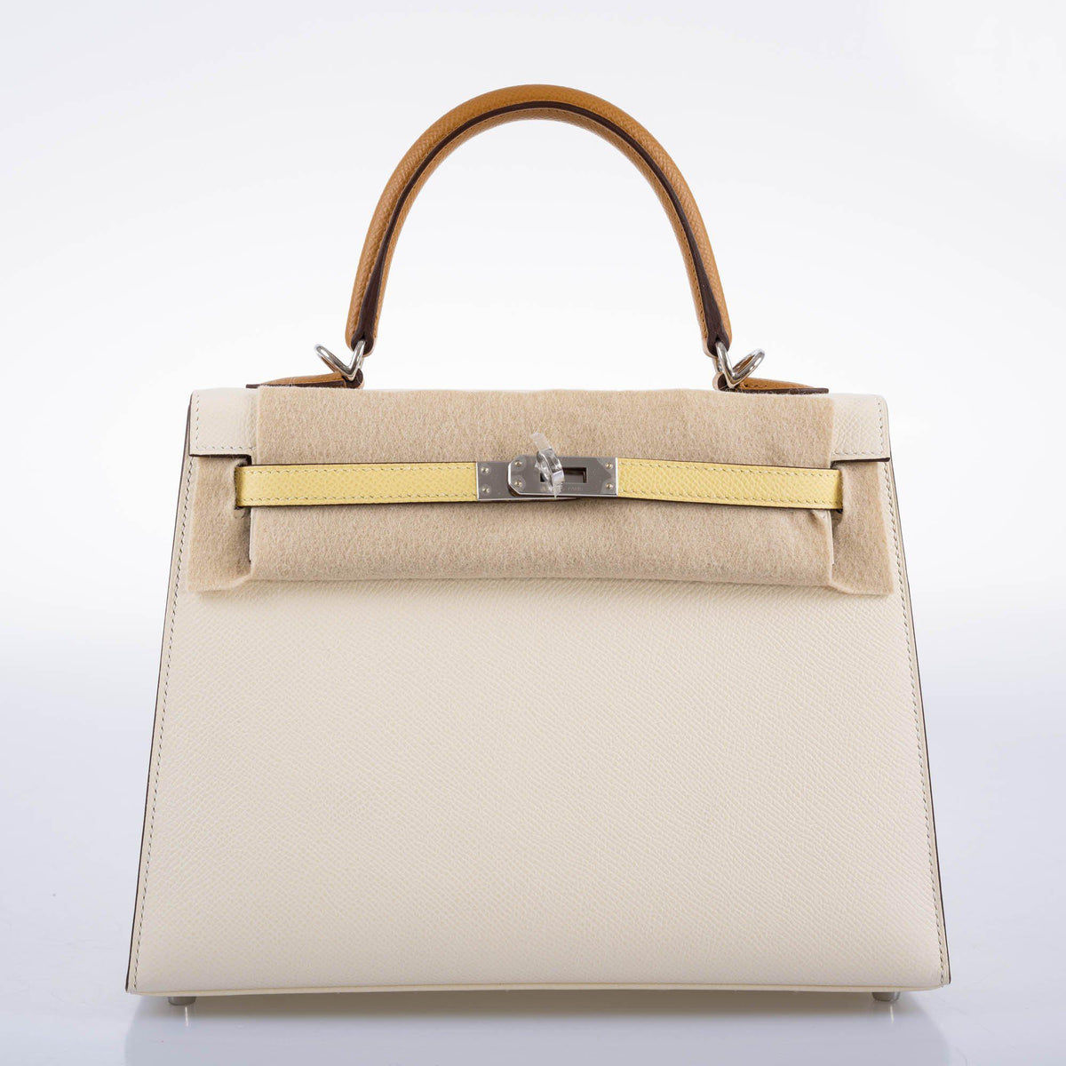 Hermes Kelly 25 Sellier, Tri-Color Epsom, Palladium Hardware