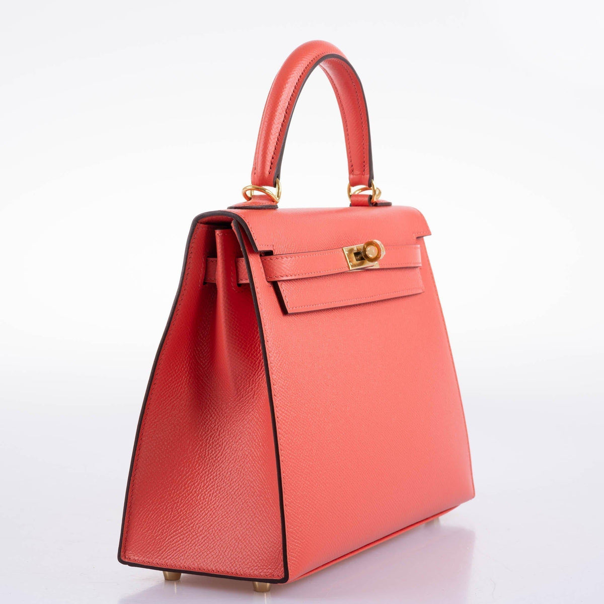 Hermes Kelly 25, Sellier Rose Jaipur Epsom Gold Hardware