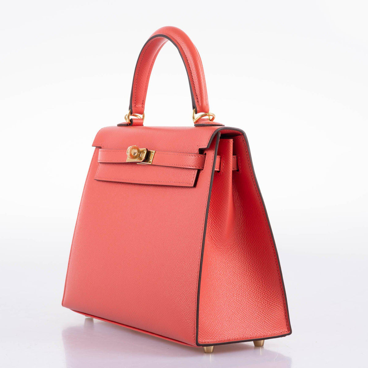 Hermes Kelly 25, Sellier Rose Jaipur Epsom Gold Hardware