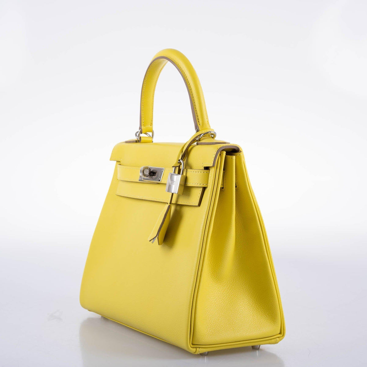 Hermes Kelly 28 Lime, Evercolor Leather, Palladium Hardware