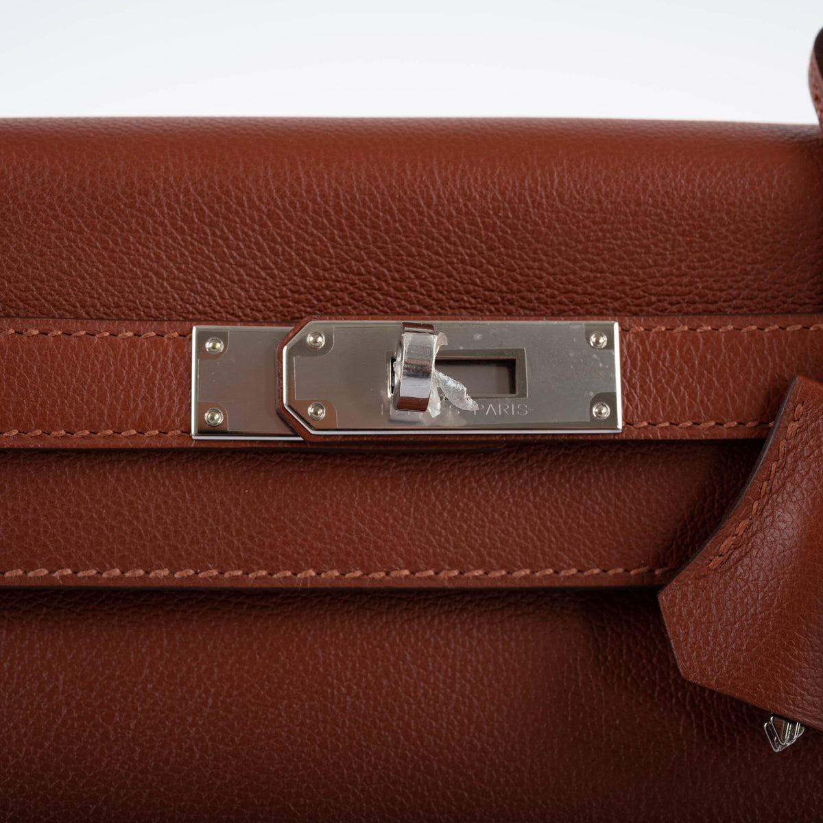 Hermes Kelly 28 Bag, Retourne Evercolor, Sienne Verso Deep Blue