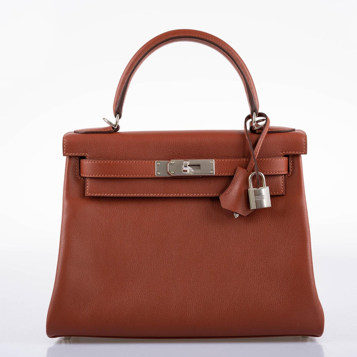 Hermes Kelly 28 Bag, Retourne Evercolor, Sienne Verso Deep Blue