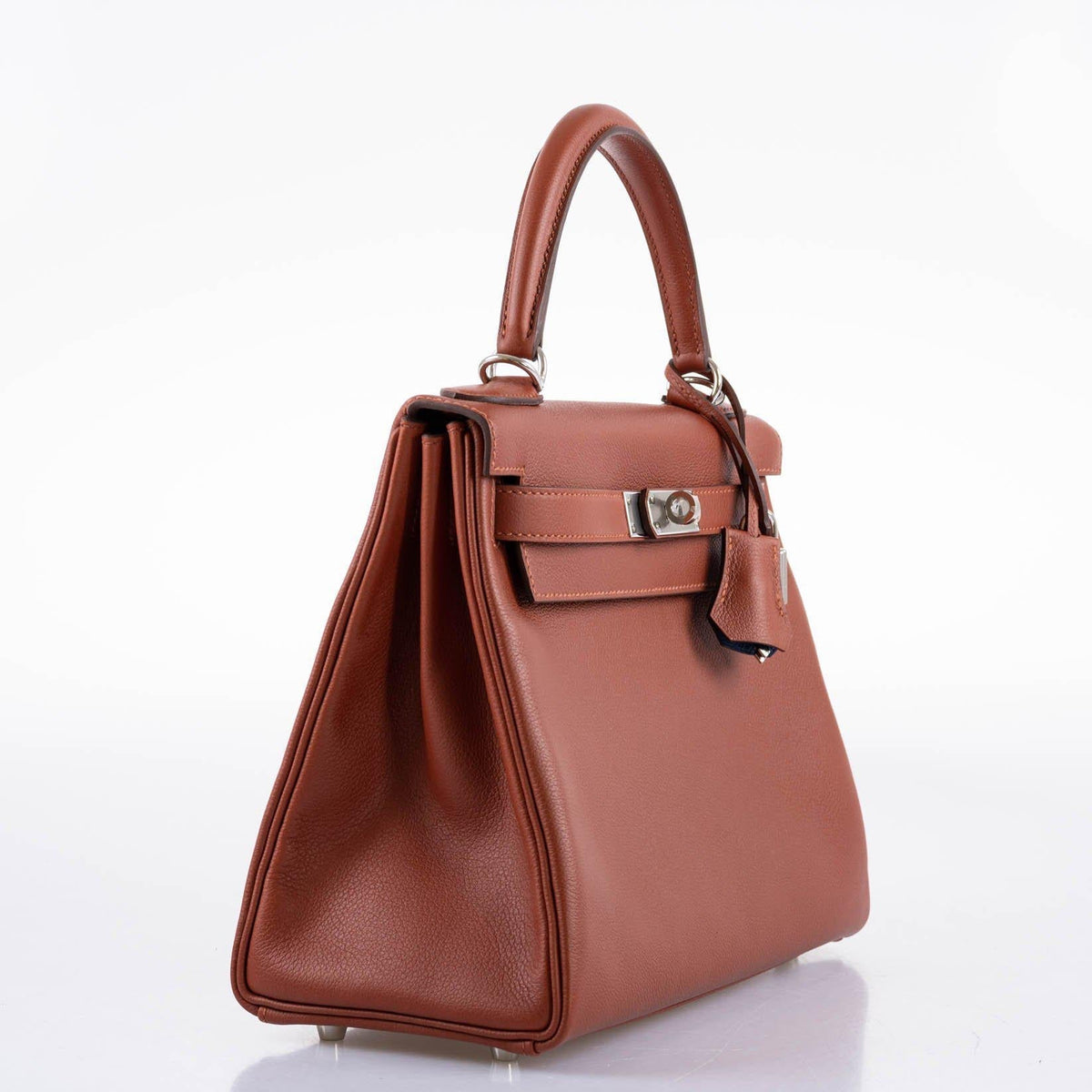 Hermes Kelly 28 Bag, Retourne Evercolor, Sienne Verso Deep Blue