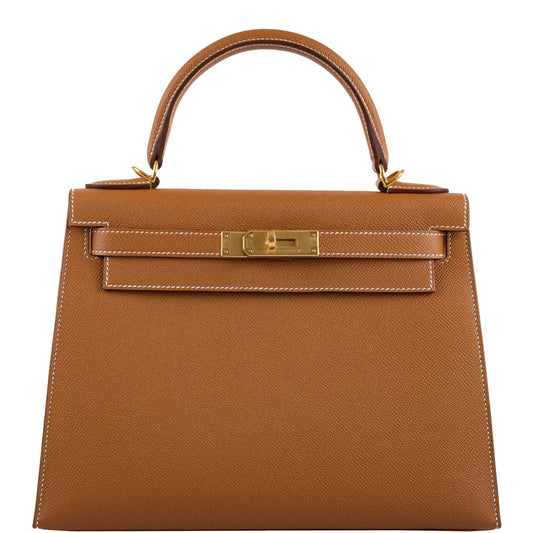 Hermes Kelly 28 Sellier, Gold Epsom, Gold Hardware, 2021