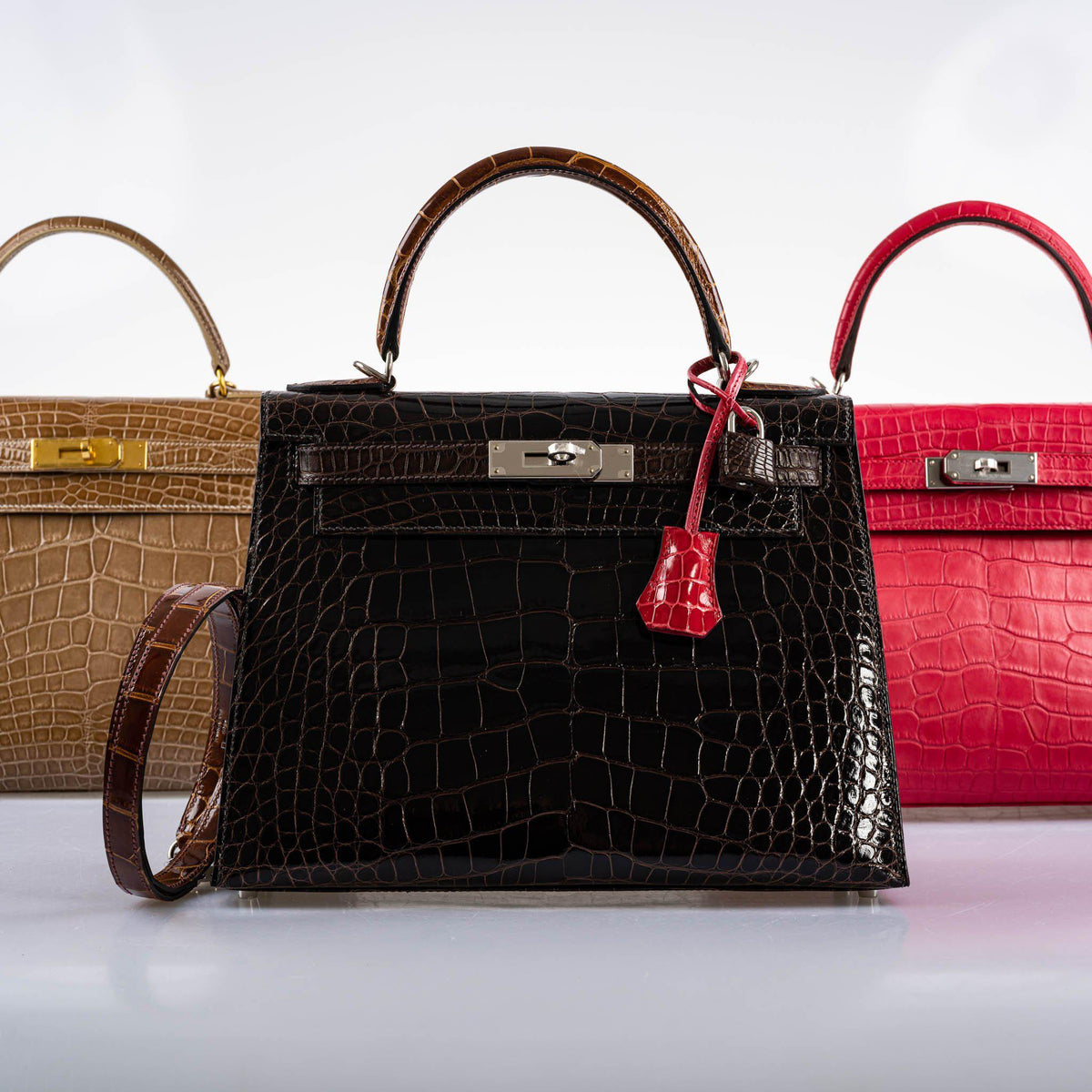 Hermes Kelly 28 Sellier, Alligator, Palladium Hardware, 2021