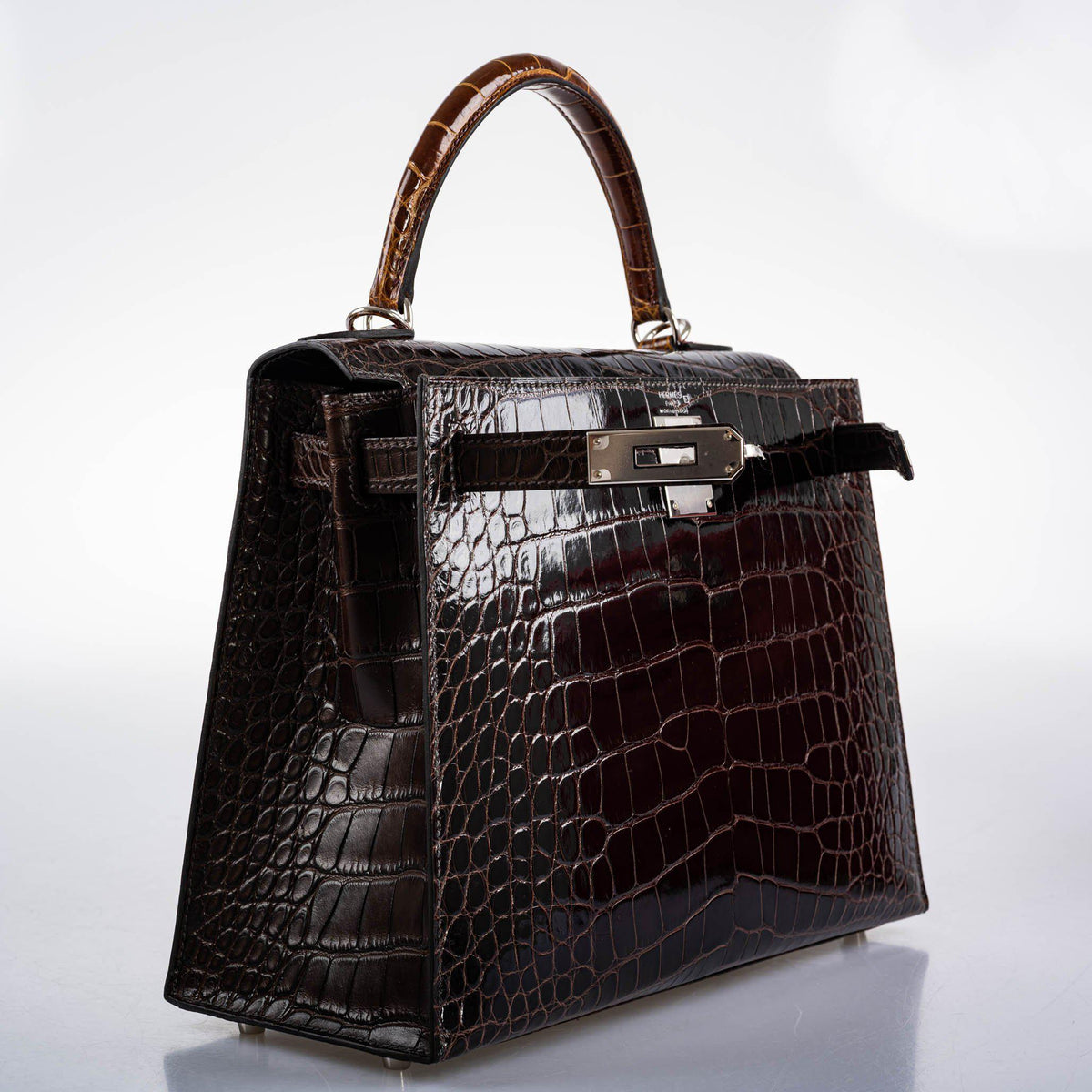 Hermes Kelly 28 Sellier, Alligator, Palladium Hardware, 2021