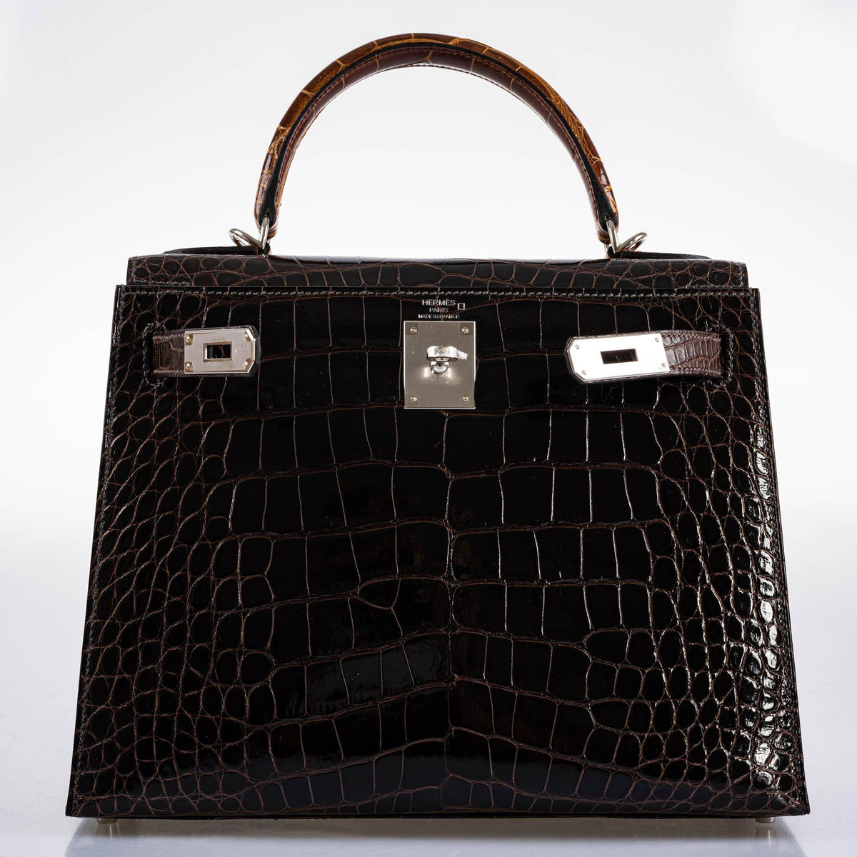 Hermes Kelly 28 Sellier, Alligator, Palladium Hardware, 2021
