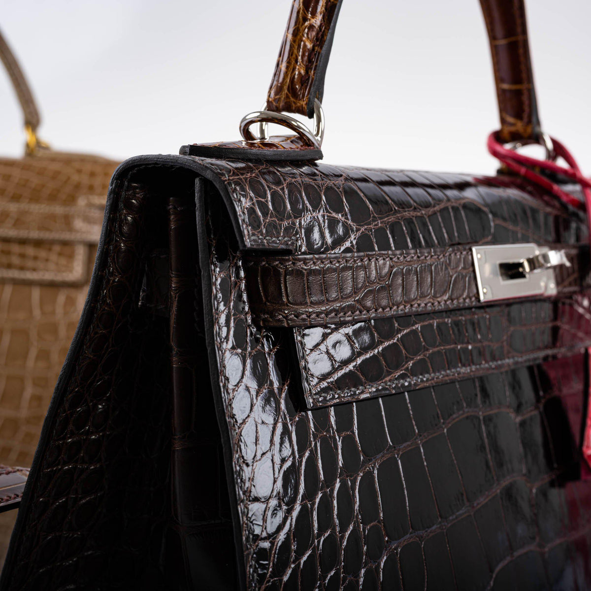 Hermes Kelly 28 Sellier, Alligator, Palladium Hardware, 2021