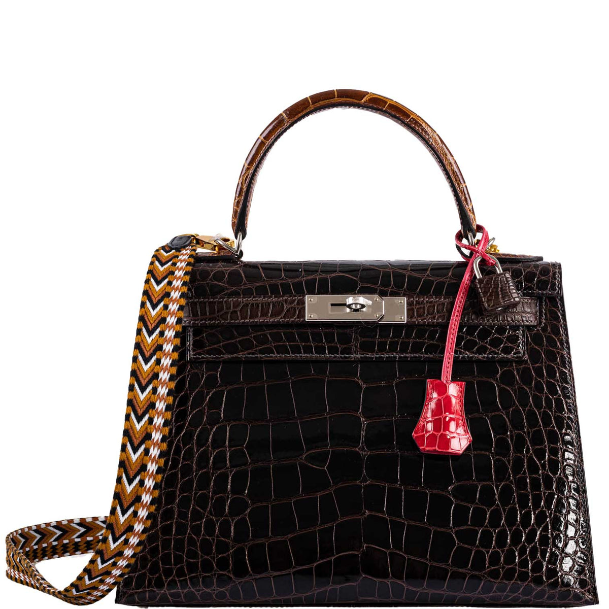 Hermes Kelly 28 Sellier, Alligator, Palladium Hardware, 2021