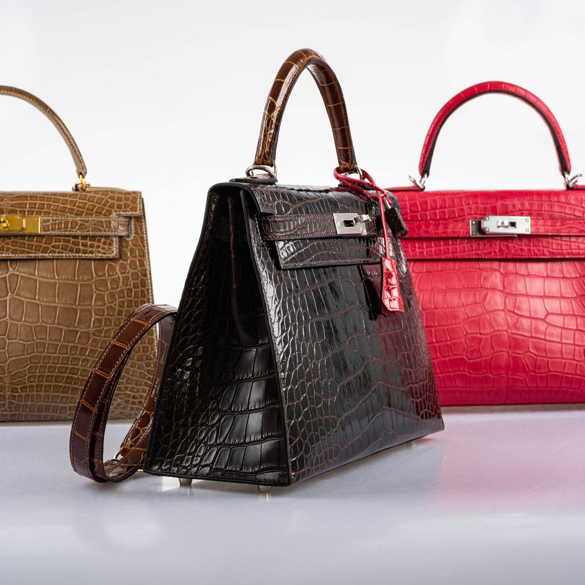 Hermes Kelly 28 Sellier, Alligator, Palladium Hardware, 2021