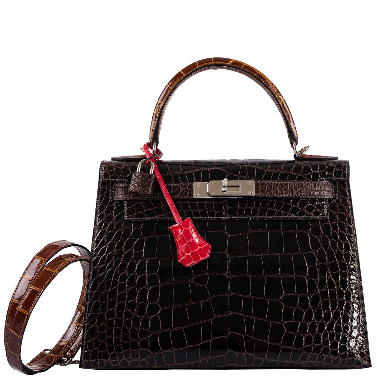Hermes Kelly 28 Sellier, Alligator, Palladium Hardware, 2021
