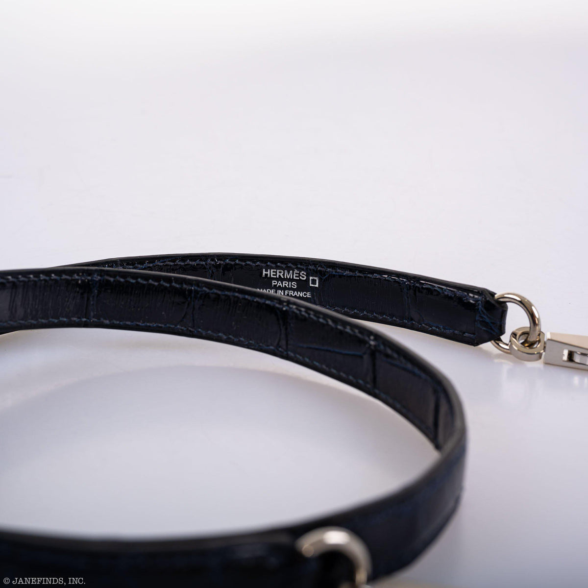 Hermes Kelly 28 Sellier Verso, Blue Marine Crocodile, Palladium