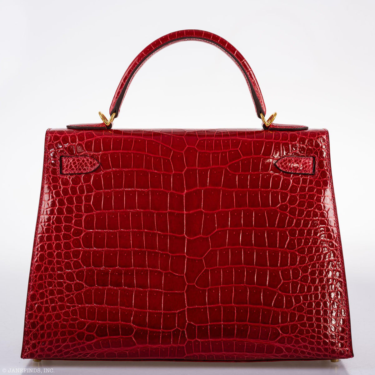 Hermes Kelly 32 Sellier Braise Porosus Crocodile Gold Hardware - 2020, Y
