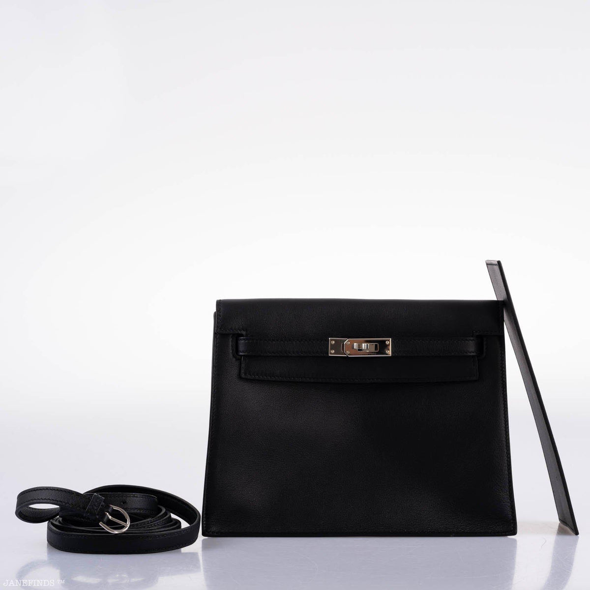 Hermes Kelly Danse II Black Swift with Palladium Hardware - 2020, Y