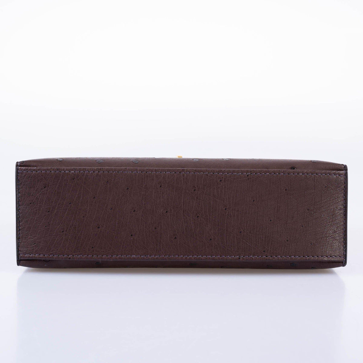 Hermes Kelly Pochette, Rouge Sellier Ostrich, Gold Hardware