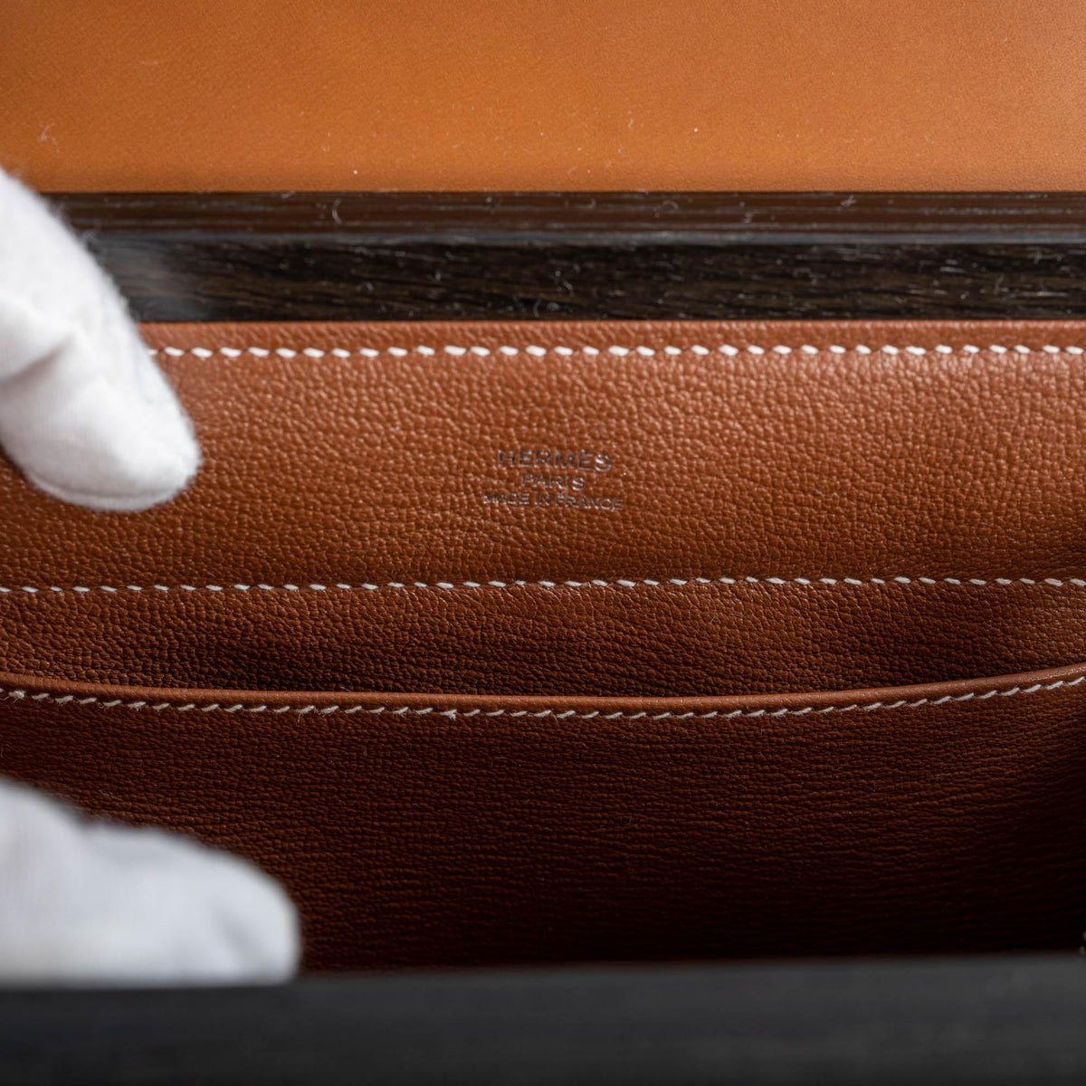 Hermes Kelly Wood 22cm, Bog Oak, Barenia, Palladium