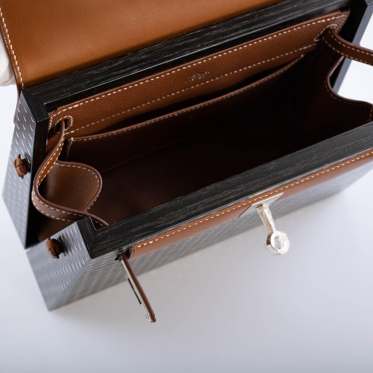 Hermes Kelly Wood 22cm, Bog Oak, Barenia, Palladium